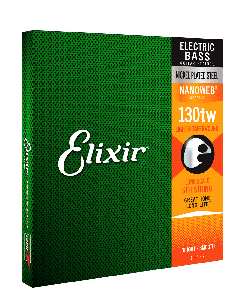 Elixir 15432 Nanoweb Single Bass Medium B .130TW Taper Wound
