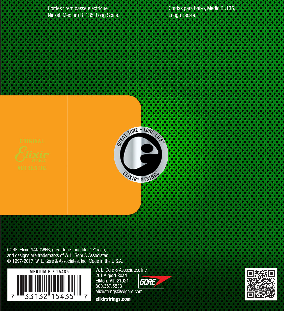 Elixir 15435 Nanoweb Single Bass Heavy B .135