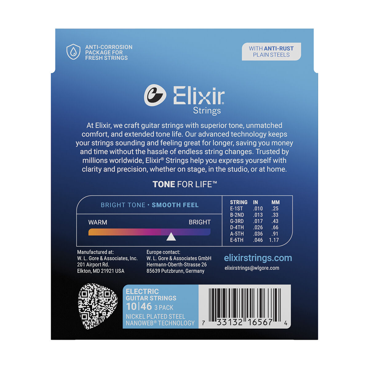 Elixir Nanoweb Electric 10-46 Light 3-Pack [E16567]
