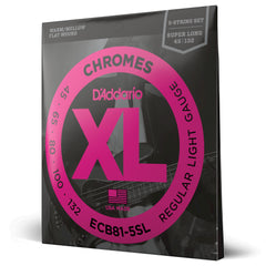 D'Addario ECB81-5SL 5-String Bass Guitar Strings, Light, 45-132, Super Long Scale