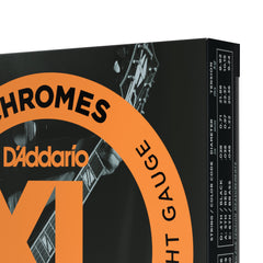 D'Addario ECG23 Chromes Flat Wound Electric Guitar Strings, Extra Light, 10-48, 3 Sets