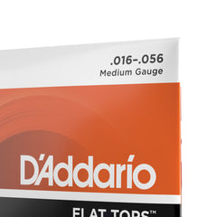 D'Addario EFT13 Flat Tops Phosphor Bronze Acoustic Guitar Strings, Resophonic Guitar, 16-56