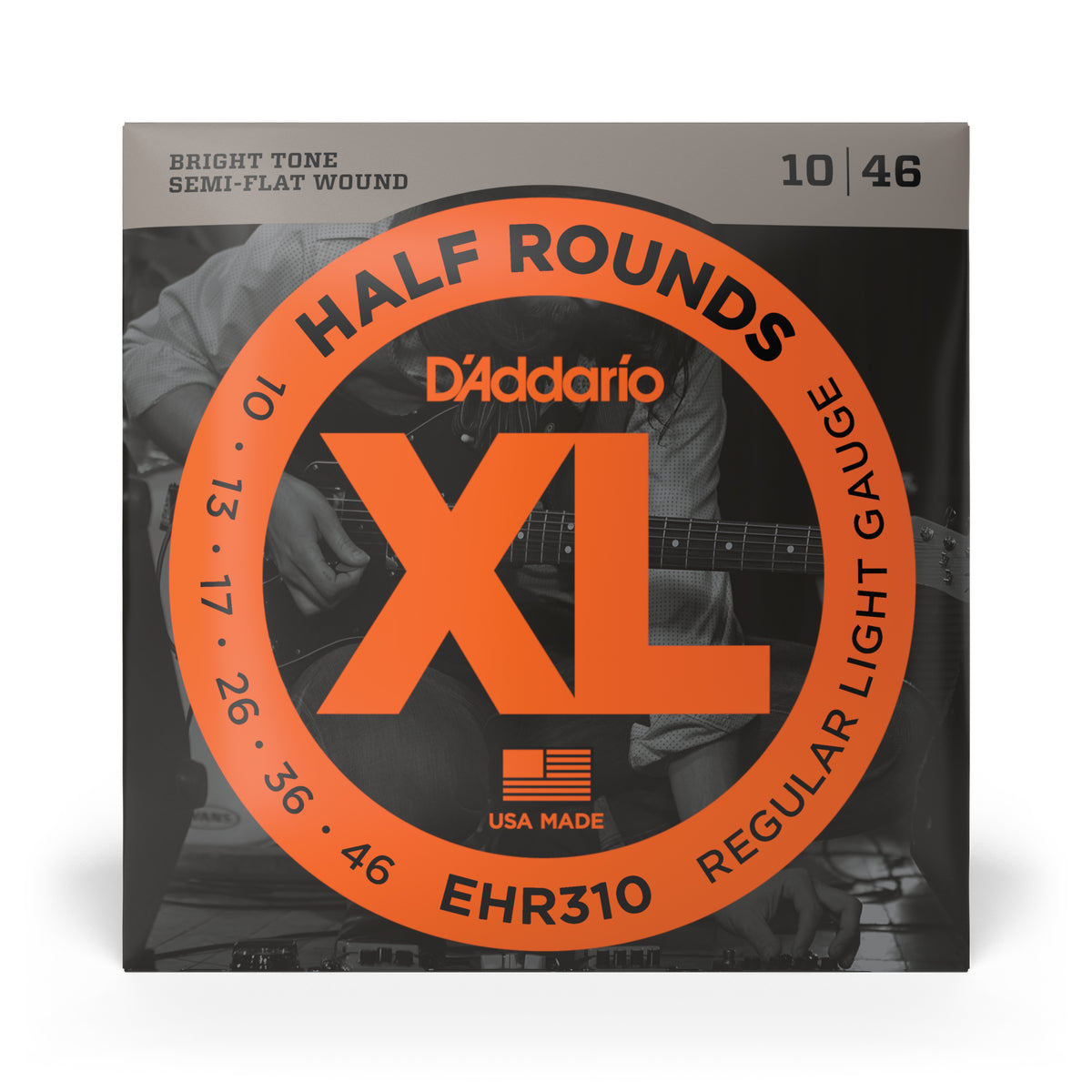 D'Addario EHR310 Half Round Electric Guitar Strings, Regular Light, 10-46