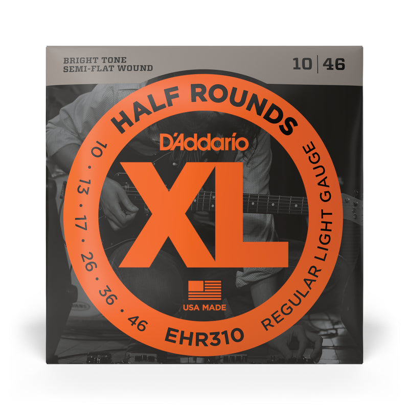 D'Addario EHR310 Half Round Electric Guitar Strings, Regular Light, 10-46
