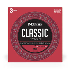 D'Addario EJ27N Student Nylon Classical Guitar Strings, Normal Tension, 3 Sets