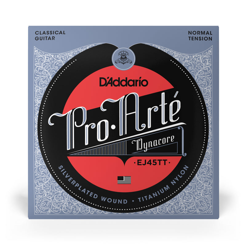 D'Addario EJ45TT ProArte Dynacore Classical Guitar Strings, Titanium Trebles, Normal Tension