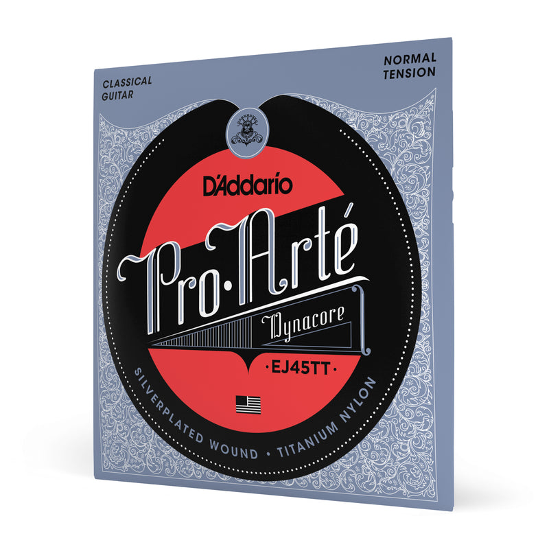 D'Addario EJ45TT ProArte Dynacore Classical Guitar Strings, Titanium Trebles, Normal Tension