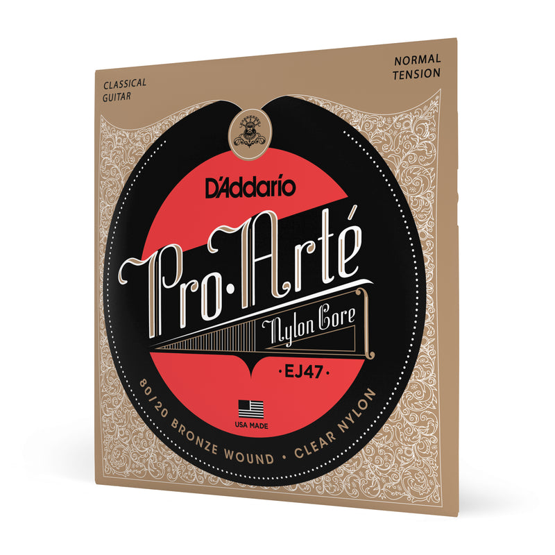 D'Addario EJ47 80/20 Bronze Pro-Arte Nylon Classical Guitar Strings, Normal Tension