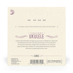 D'Addario EJ65C Pro-Arté Custom Extruded NylonUkulele Strings, Concert