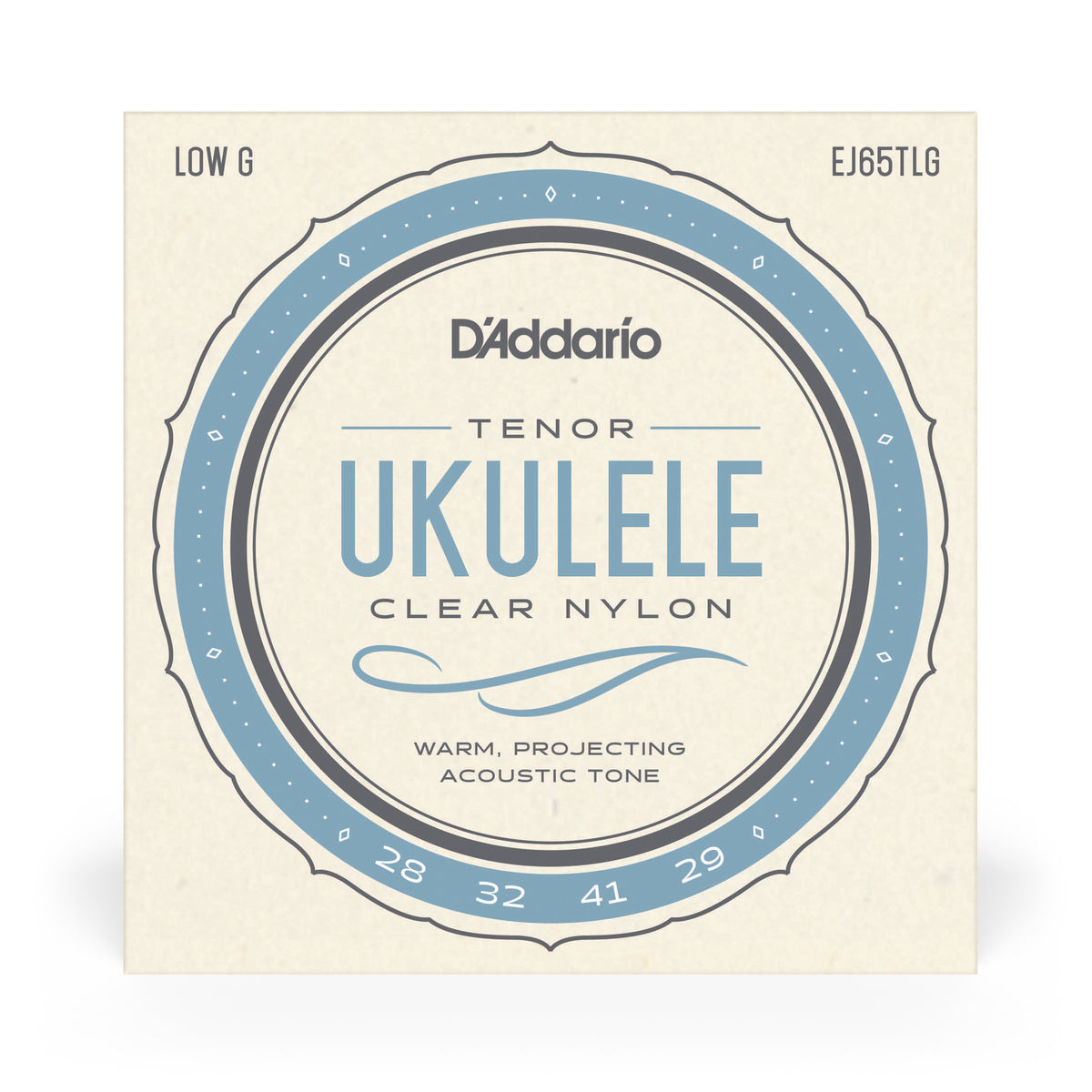 D'Addario EJ65TLGPro-Arté Custom Extruded Nylon Ukulele Strings, Tenor Low-G