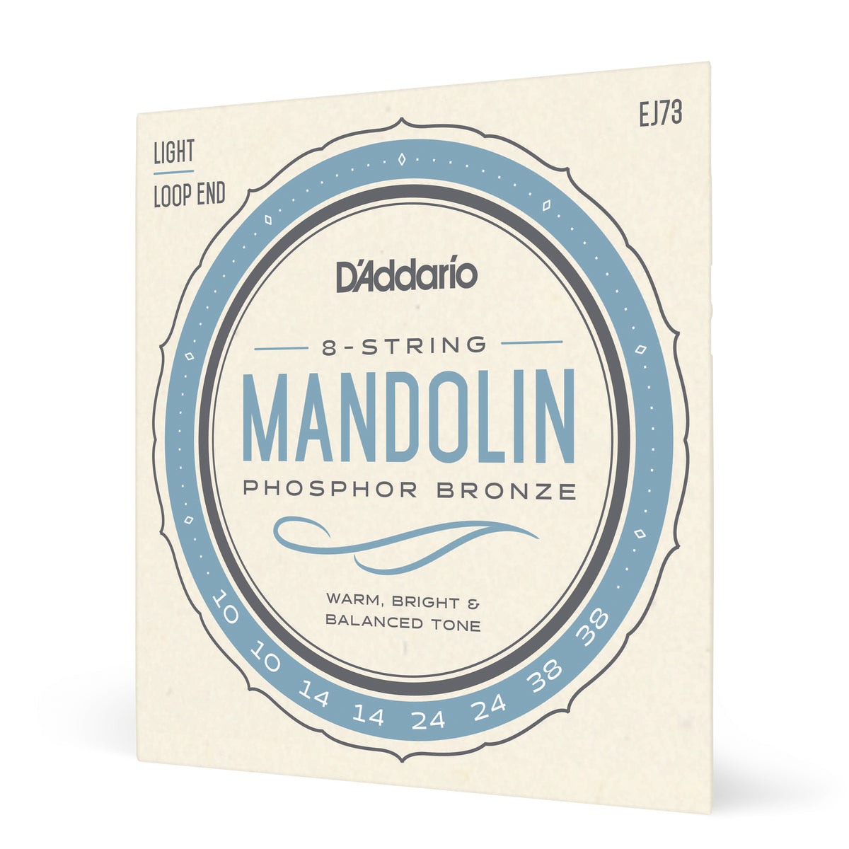 D'Addario EJ73 Mandolin Strings, Phosphor Bronze, Light, 10-38