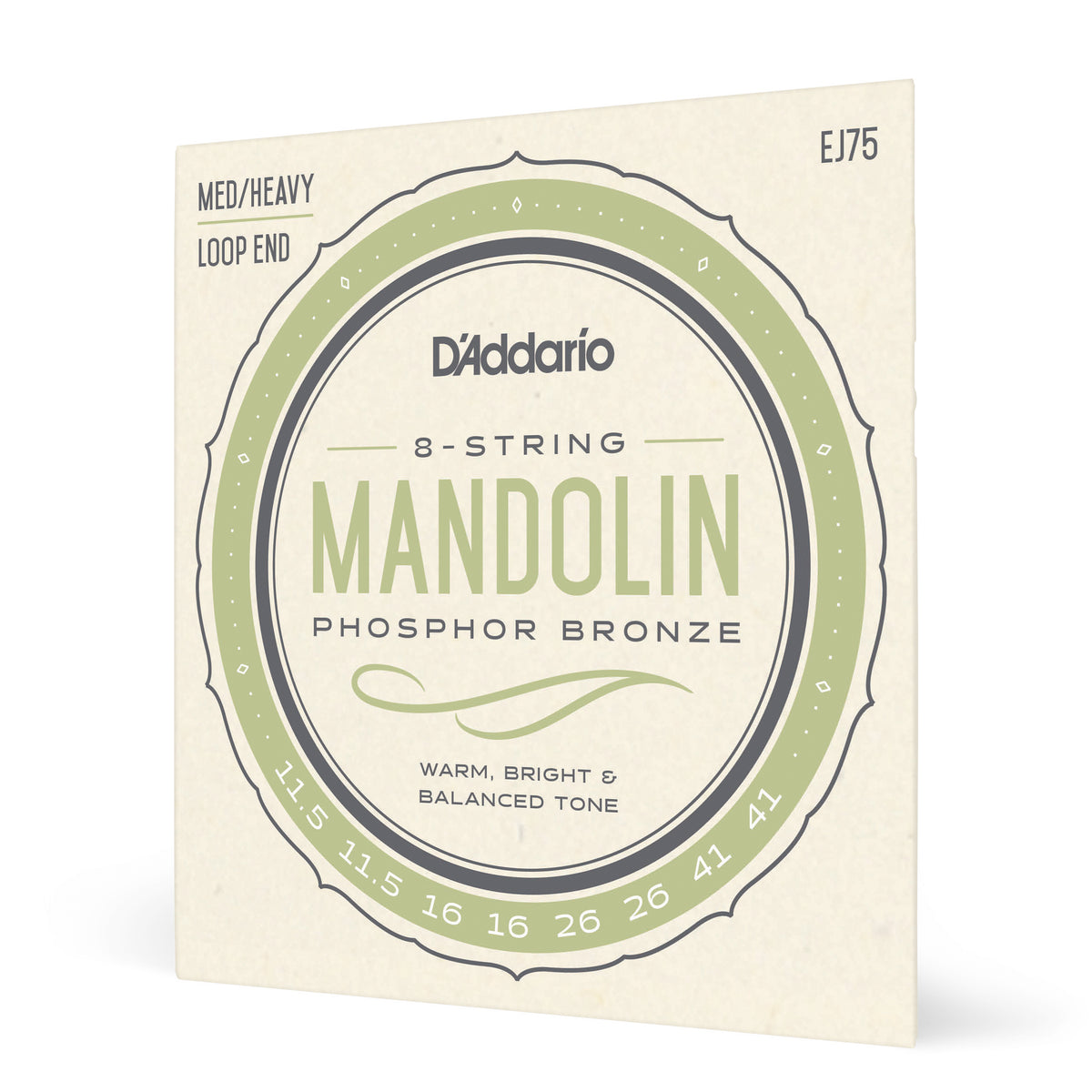 D'Addario EJ75 Mandolin Strings, Phosphor Bronze, Medium/Heavy, 11.5-41