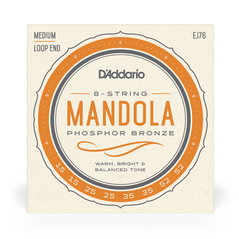D'Addario EJ76 Phosphor Bronze Mandola Strings, Medium, 15-52