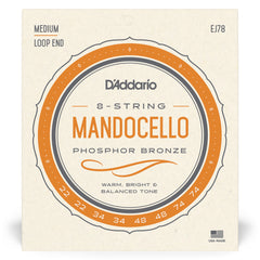D'Addario J78 Phosphor Bronze Mandocello Strings, 22-74
