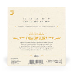 D'Addario EJ82B Viola Brasileira Set, Rio Abaixo and Meia Guitarra