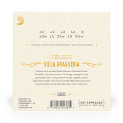 D'Addario EJ82C Viola Brasileira Set, Cebolao Mi and Boiadeira