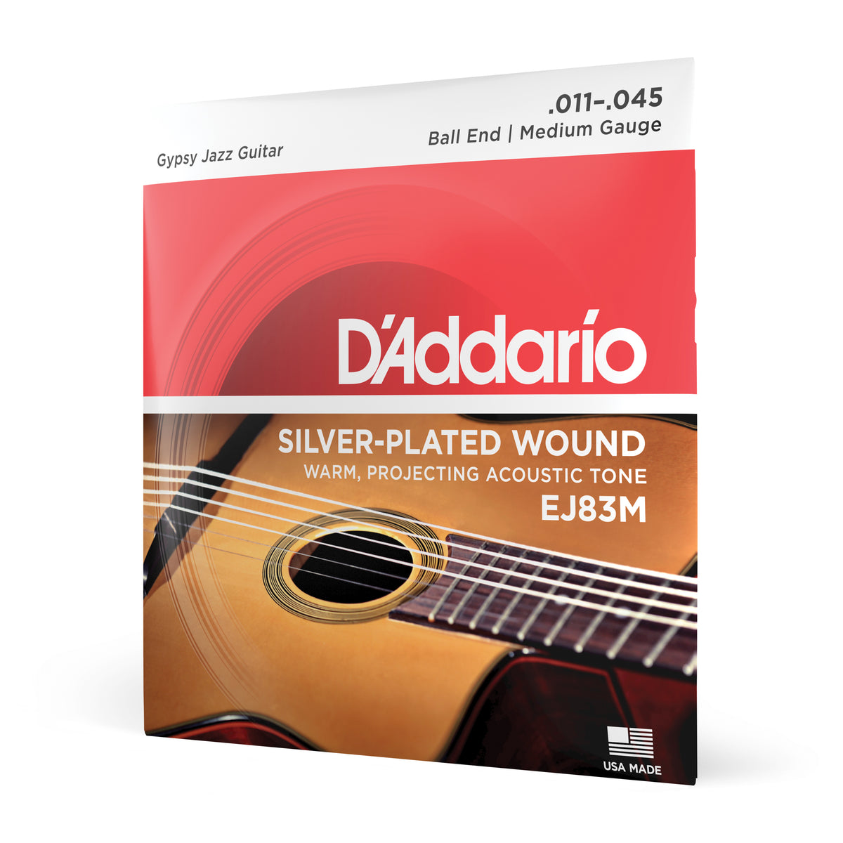 D'Addario EJ83M Gypsy Jazz Acoustic Guitar Strings, Ball End, Medium, 11-35