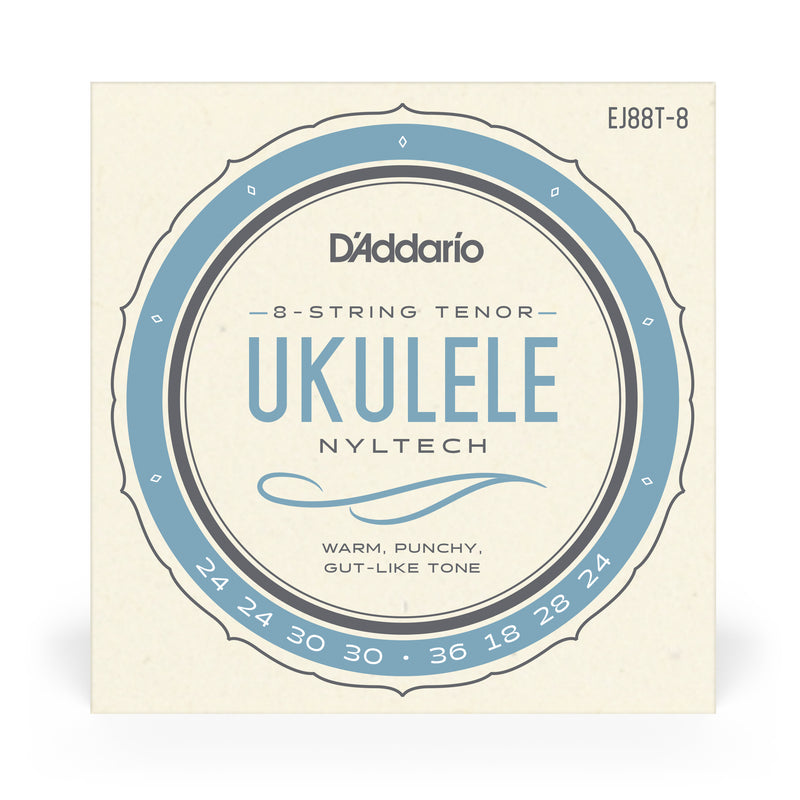 D'Addario EJ88T-8 Nyltech Ukulele Strings, 8-String Tenor