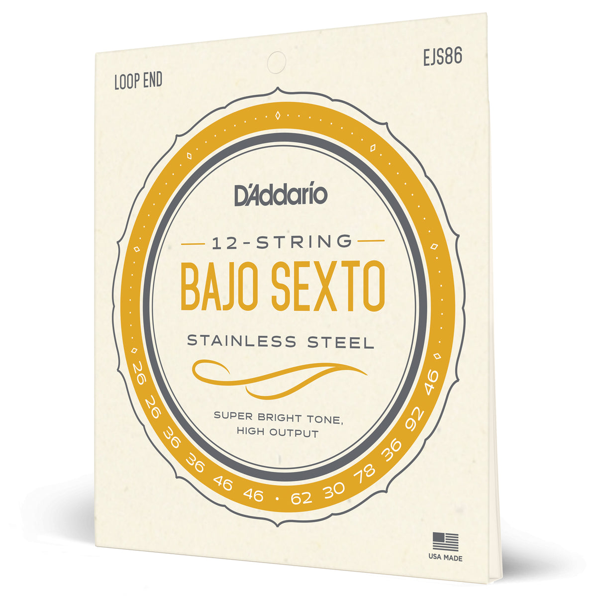 D'Addario EJS86 Bajo Sexto Stainless Steel Strings