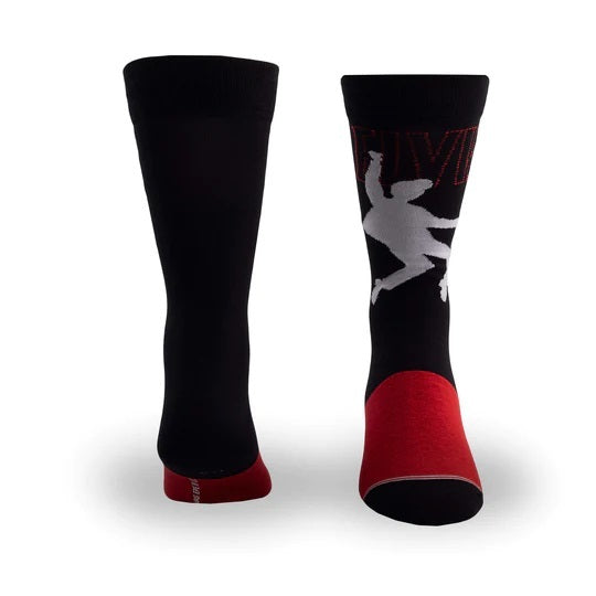 Perris Licensed ELVIS "68 Comeback" Large Crew Socks in Black (1-Pair)