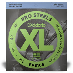 D'Addario EPS165 ProSteels Bass Guitar Strings, Custom Light, 45-105, Long Scale