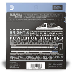 D'Addario EPS170-5 5-String ProSteels Bass Guitar Strings, Light, 45-130, Long Scale