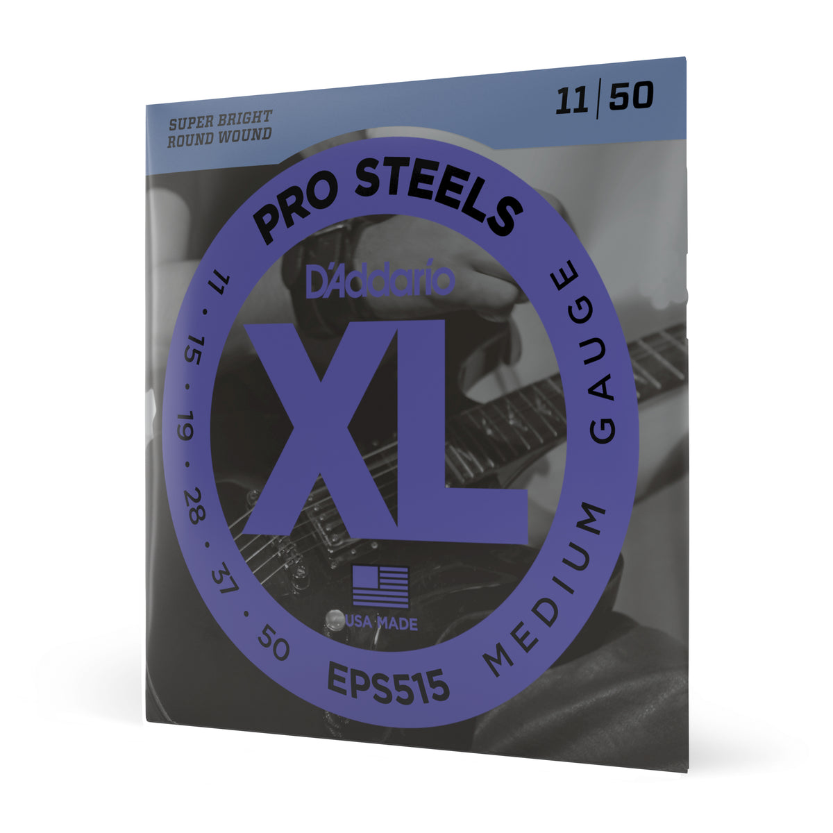 D'Addario EPS515 ProSteels Electric Guitar Strings, Medium, 11-50