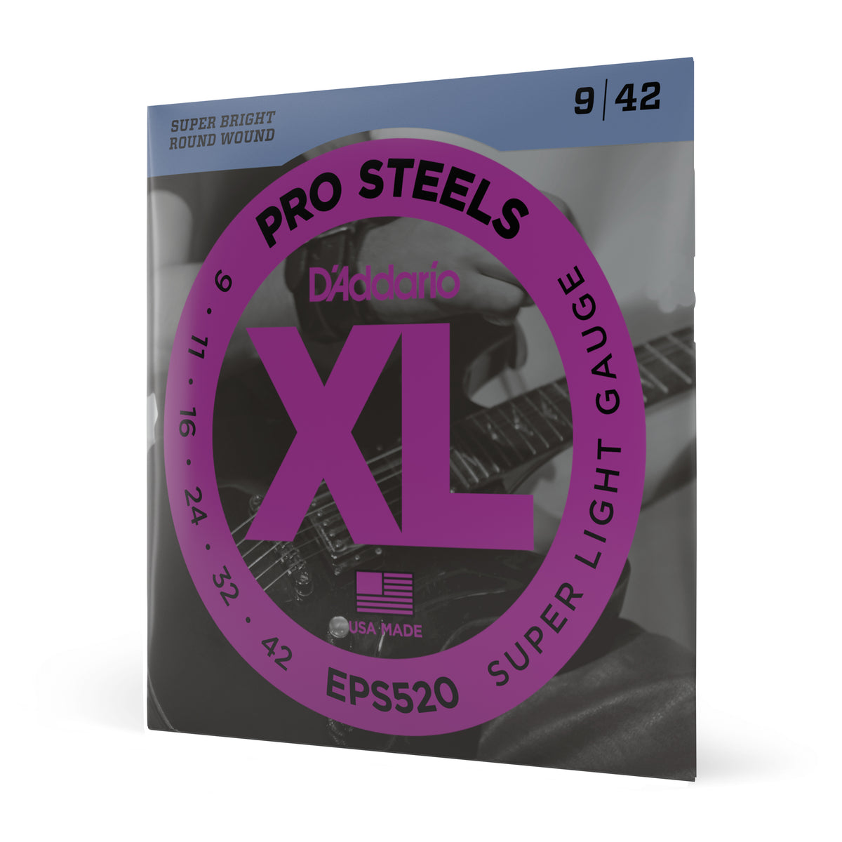 D'Addario EPS520 ProSteels Electric Guitar Strings, Super Light, 09-42