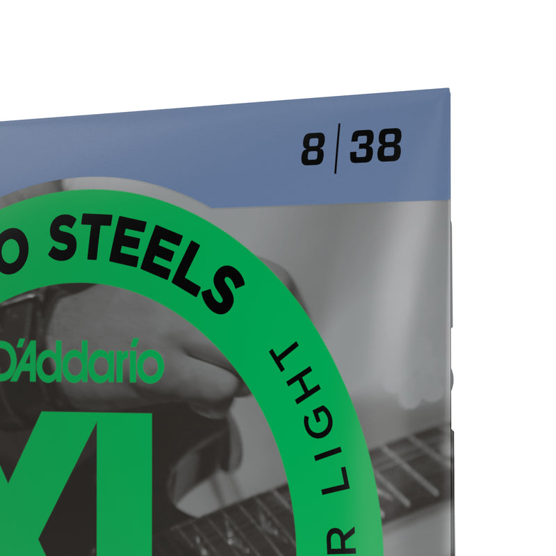 D'Addario EPS530 ProSteels Electric Guitar Strings, Extra-Super Light, 08-38