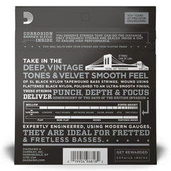 D'Addario ETB92 Tapewound Bass Guitar Strings, Medium, 50-105, Long Scale