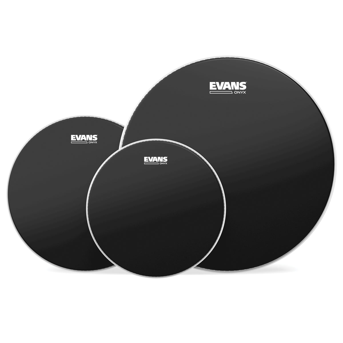 EVANS Onyx 2-Ply Tompack Coated, Rock (10 inch, 12 inch, 16 inch)
