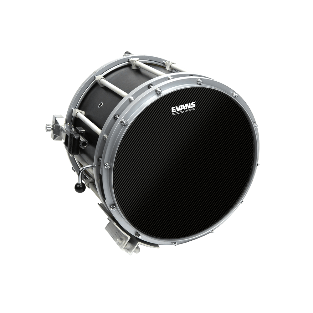 Evans Hybrid Black Marching Snare Drum Head, 14 Inch