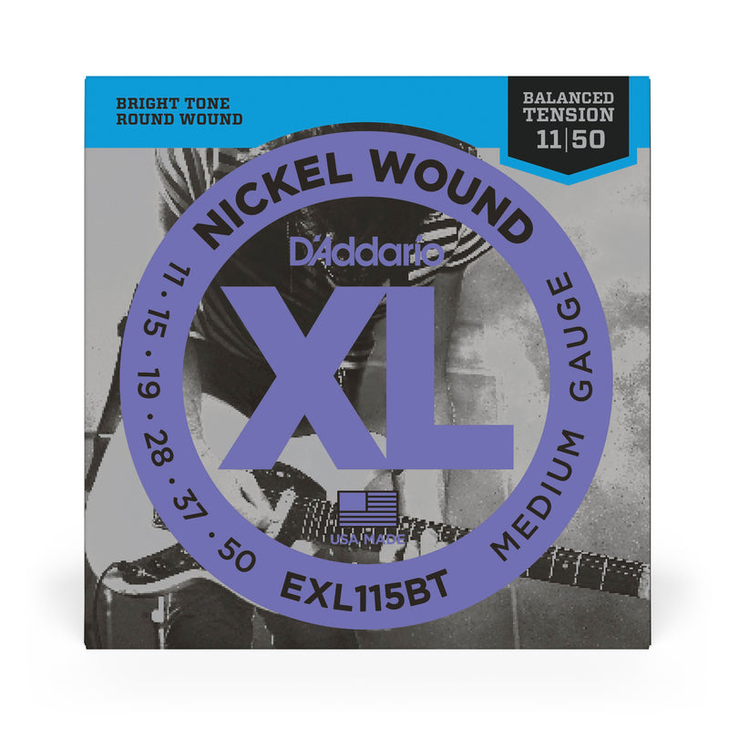 D'Addario EXL115BT Nickel Wound Electric Guitar Strings, Balanced Tension Medium, 11-50