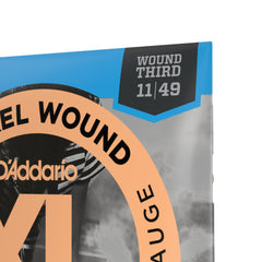D'Addario EXL115w Nickel Wound Electric Guitar Strings, Medium/Blues-Jazz Rock, Wound 3rd, 11-49