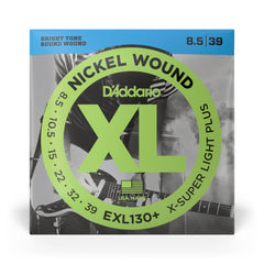 D'Addario EXL130+ Nickel Wound Electric Guitar Strings, Extra-Super Light Plus, 8.5-39