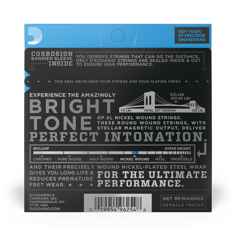 D'Addario EXL148 Nickel Wound Electric Guitar Strings, Extra-Heavy, 12-60