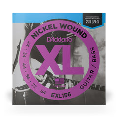 D'Addario EXL156 Nickel Wound Electric Guitar/Nickel Wound Bass Strings, Fender Nickel Wound Bass VI, 24-84