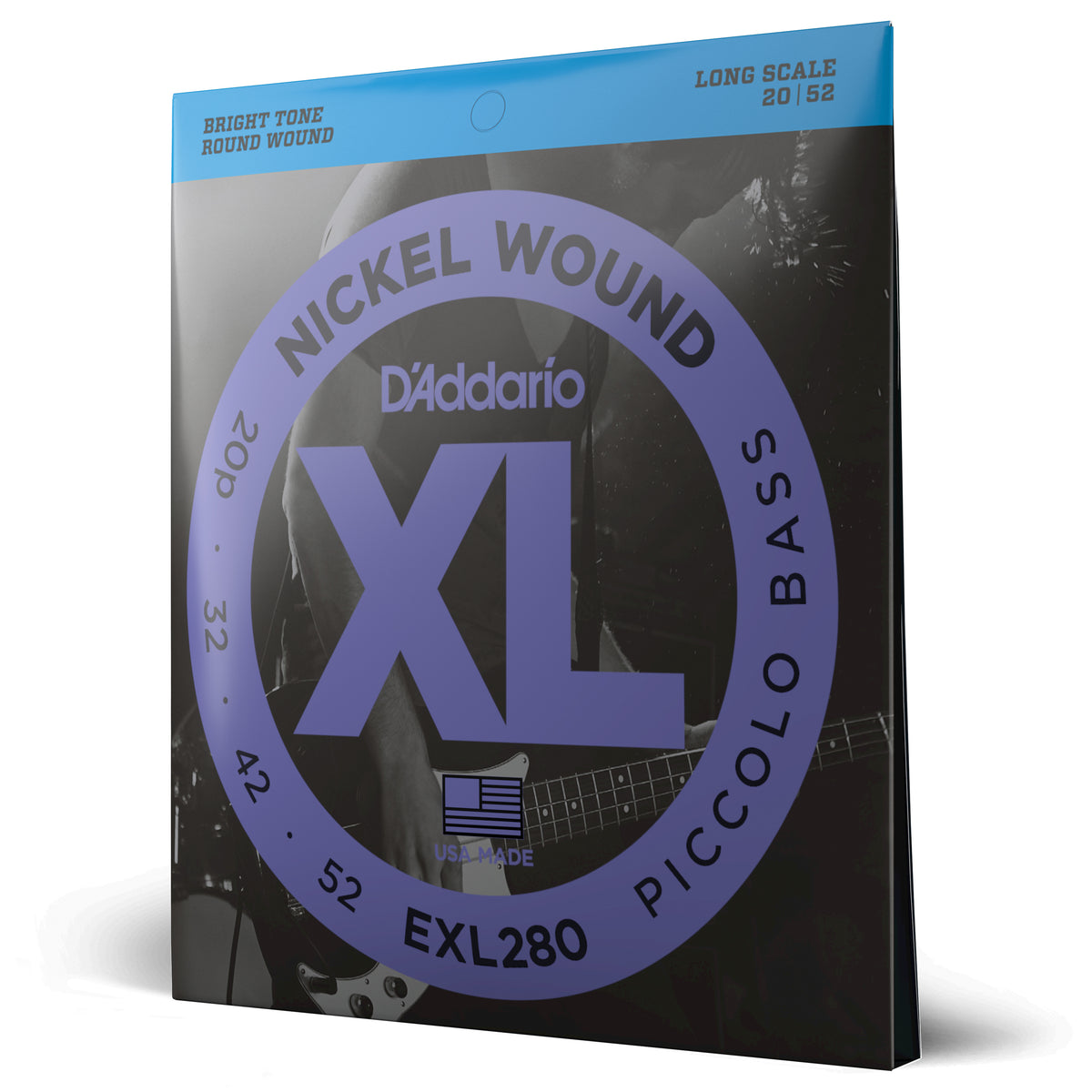 D'Addario EXL280 Nickel Wound Piccolo Bass Strings, 20-52, Long Scale
