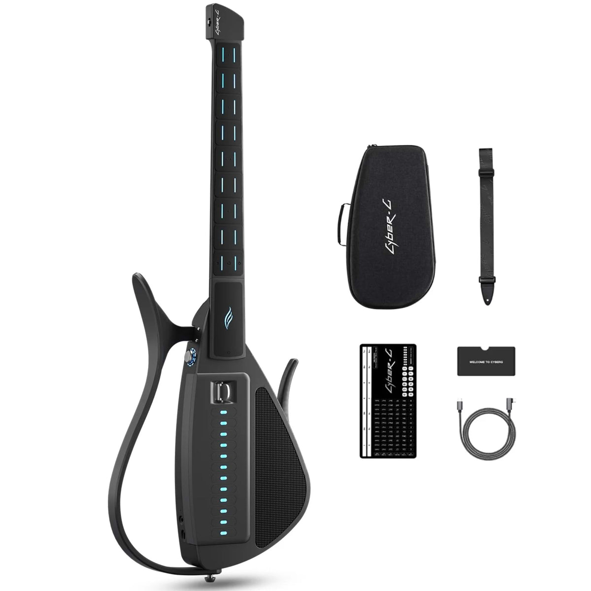 Enya Cyber-G Stringless Smart Guitar & Keyboard Hybrid - Pick - Black