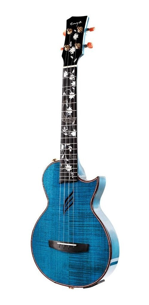 Enya E6 Solid Maple Tenor Ukulele with AcousticPlus Pickup - Blue