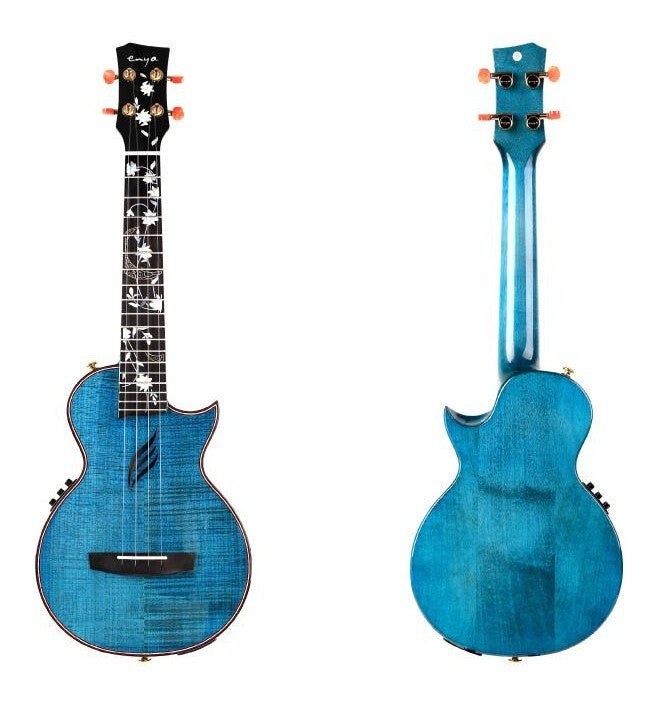 Enya E6 Solid Maple Tenor Ukulele with AcousticPlus Pickup - Blue