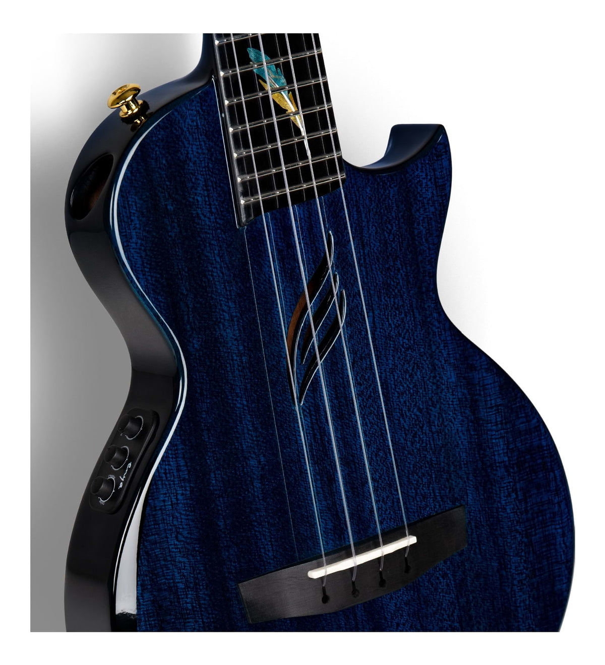 Enya Feather Solid Mahogany Tenor Ukulele with AcousticPlus Pickup - Blue