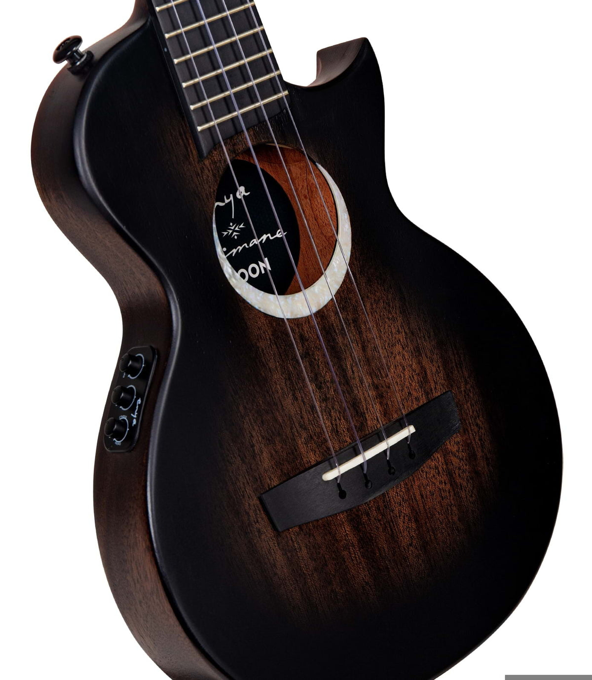 Enya Taimane Moon Tenor 4-String Ukulele with AcousticPlus Pickup - Black