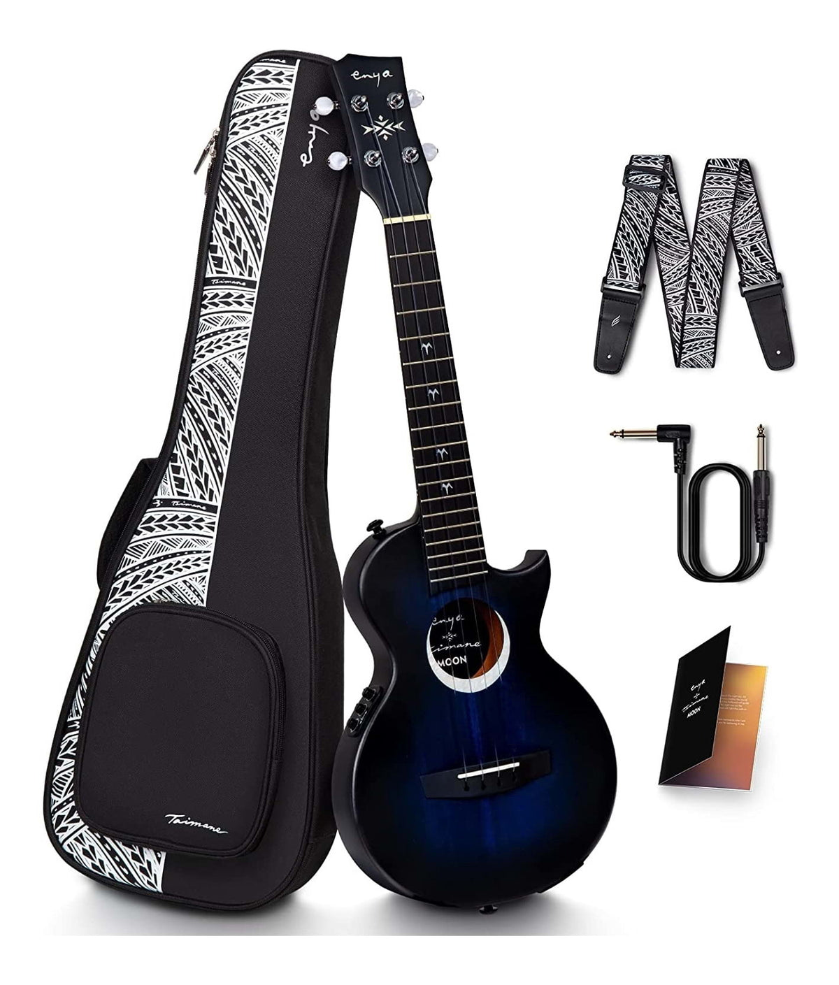 Enya Taimane Moon Tenor 4-String Ukulele with AcousticPlus Pickup - Blue