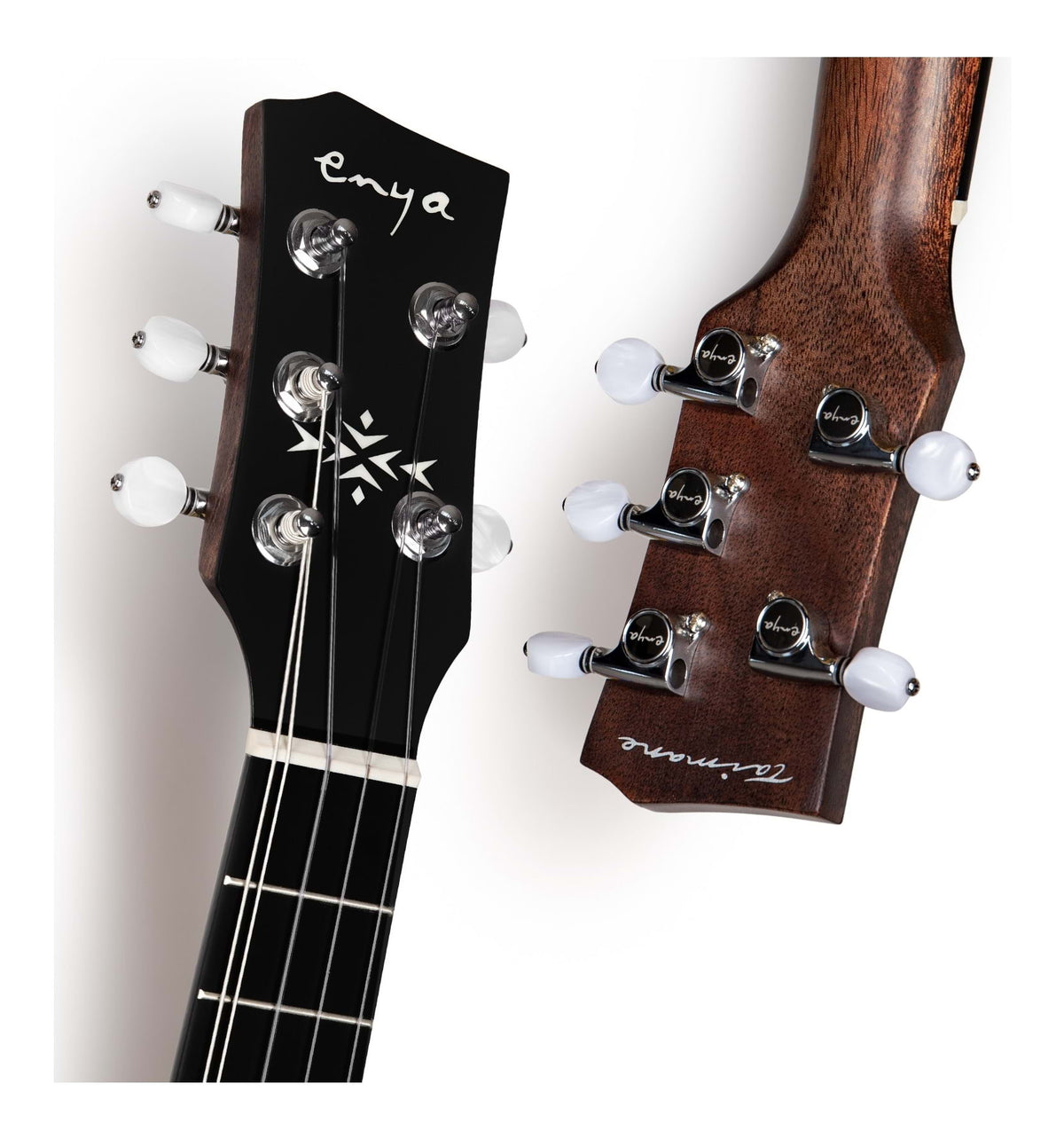 Enya Taimane Moon Tenor 5-String Ukulele with AcousticPlus Pickup - Black