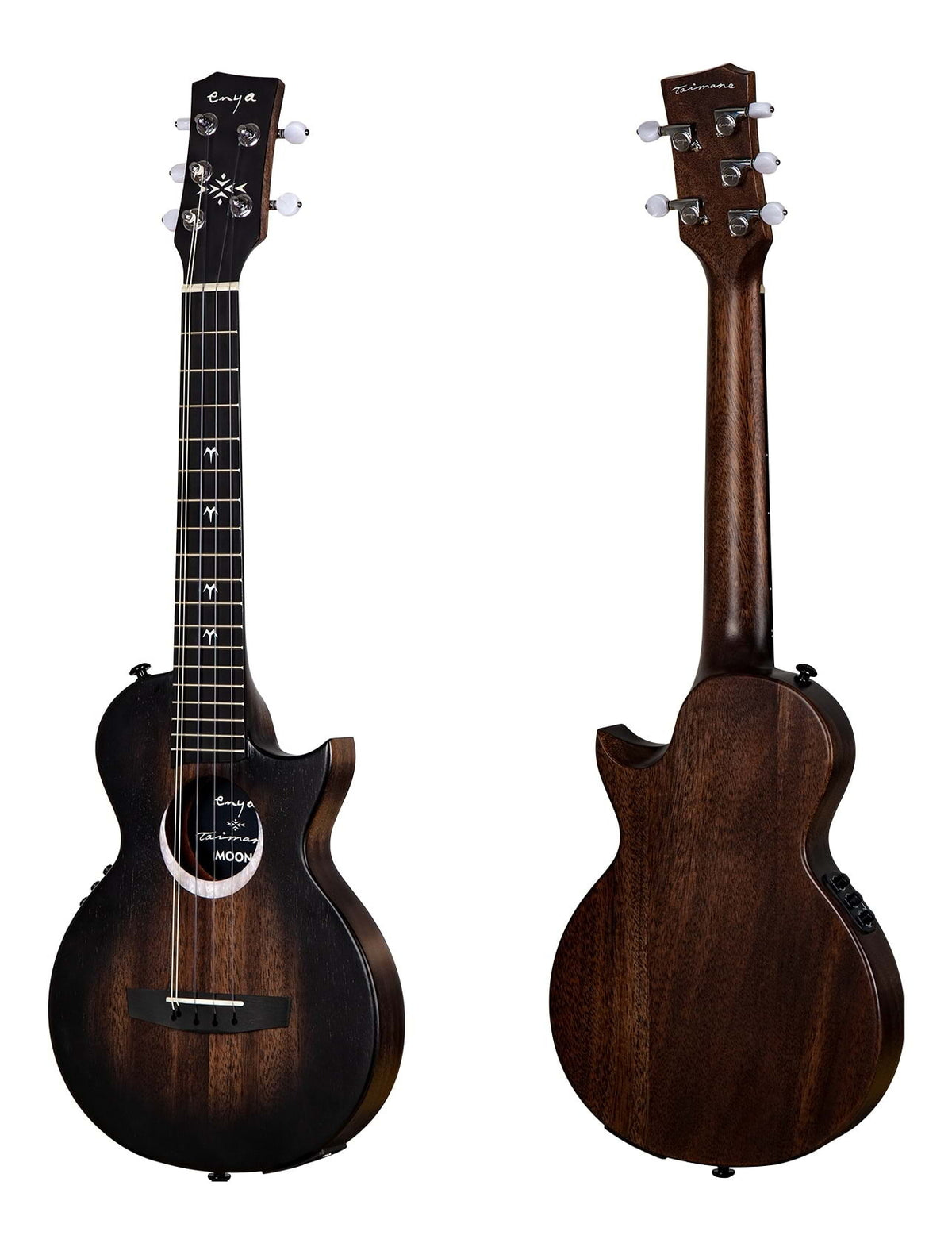 Enya Taimane Moon Tenor 5-String Ukulele with AcousticPlus Pickup - Black