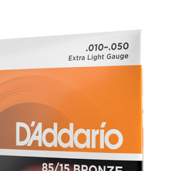 D'Addario EZ900 85/15 Bronze Acoustic Guitar Strings, Extra Light, 10-50