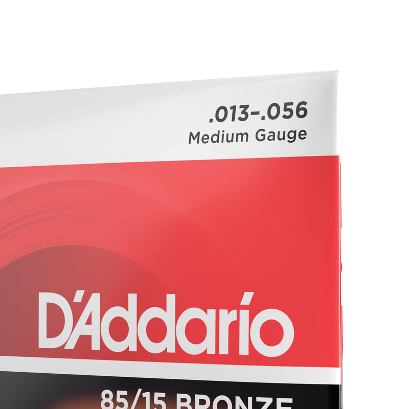 D'Addario EZ930 85/15 Bronze Acoustic Guitar Strings, Medium, 13-56