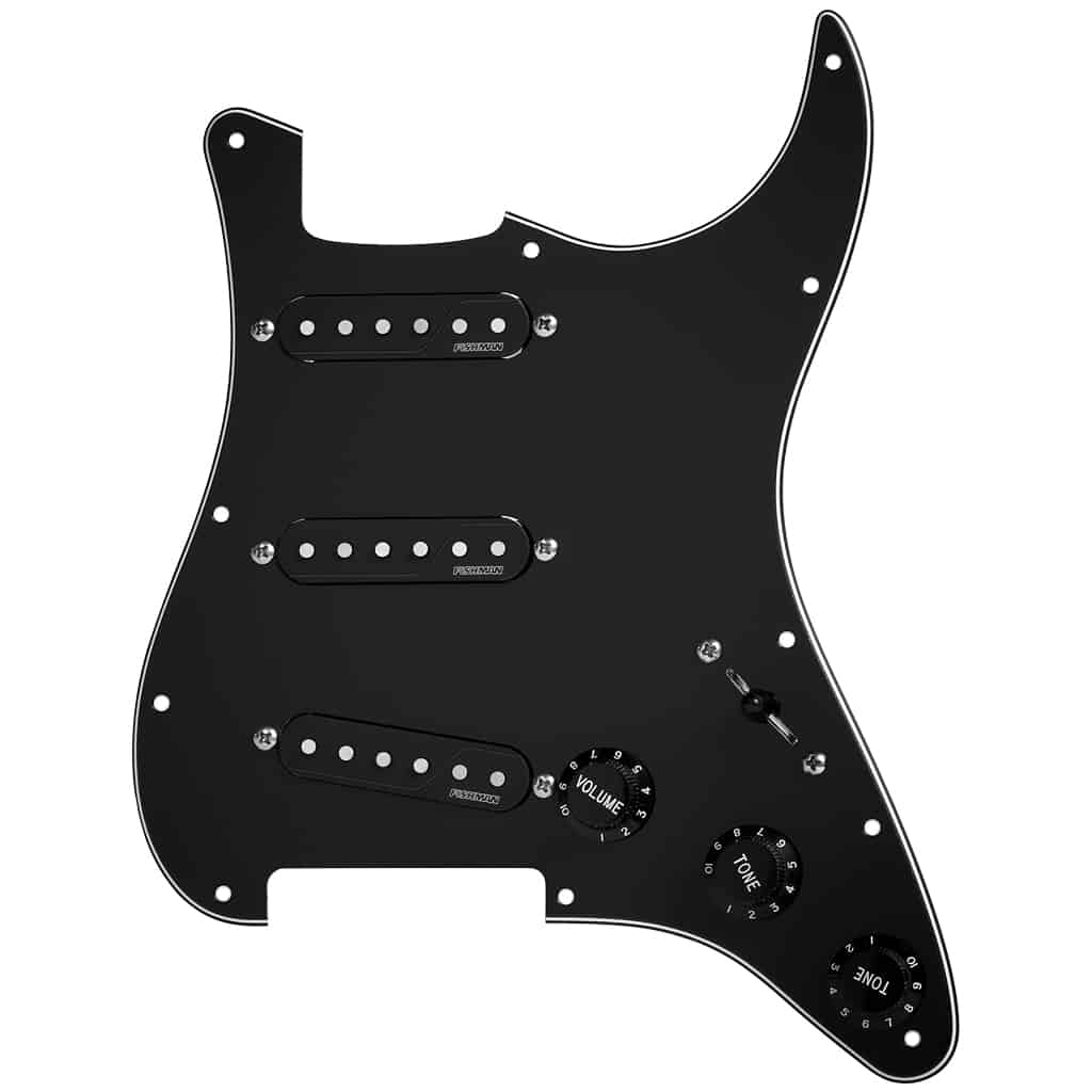 FISHMAN FLUENCE LOADED PICKGUARD 3 SINGLE WIDTH FOR STRAT BLACK