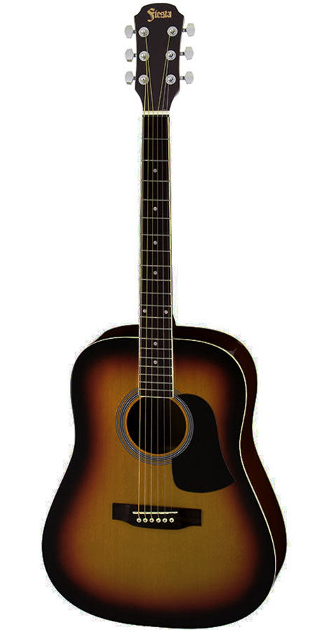 Aria Fiesta Series Dreadnought Acoustic Guitar in Brown Sunburst